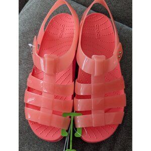 Crocs Womens Splash Glossy Fisherman Sandals Size 10 Coral Pink Casual Water Sho